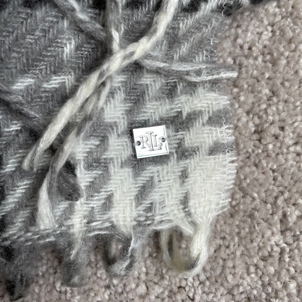 Ralph Lauren Plaid Brushed Mohair Wrap - Picture 4 of 7